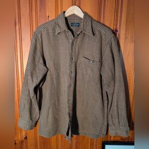 J. Peterman vintage oversized 100% cotton flannel shirt